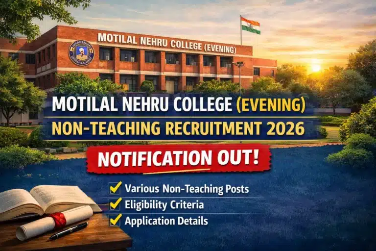 Motilal Nehru College Evening Non-Teaching Recruitment 2026 Notification Out, Apply Online 24 Motilal Nehru College Evening Non-Teaching Recruitment 2026