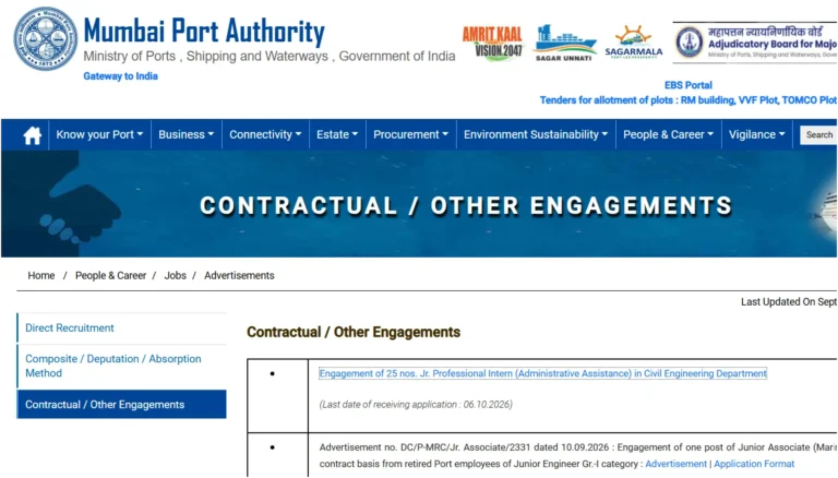Mumbai Port Authority Junior Professional Intern Recruitment 2026 Notification Out, Apply Offline For 25 Vacancies 37 Mumbai Port Authority Junior Professional Intern Recruitment 2026 Notification Out, Apply Offline For 25 Vacancies