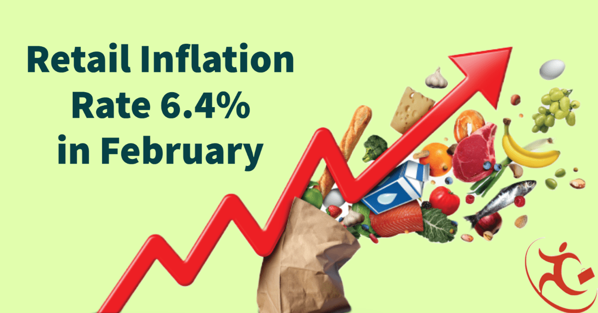 Retail Inflation: two consecutive months above the target of the Reserve Bank! Retail Inflation Rate 6.4% in February