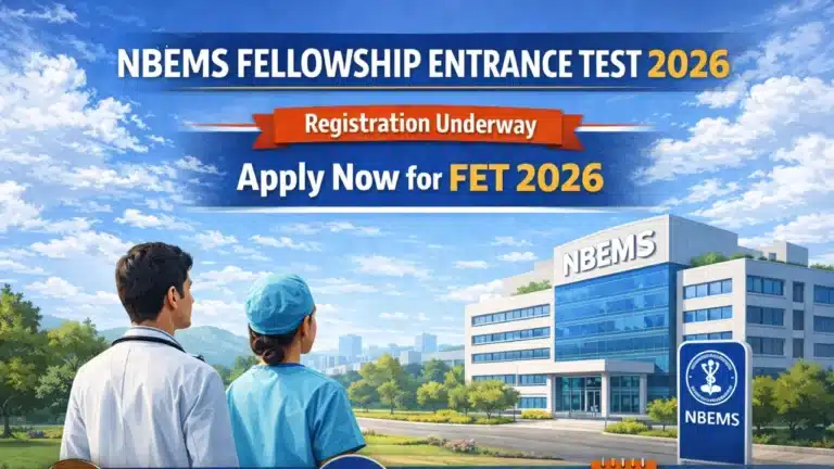 NBEMS Fellowship Entrance Test 2026 Notification Out, Apply Online For FET 2026