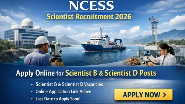 NCESS Scientist Recruitment 2026, Apply Online Link Active for Scientist B and Scientist D Posts 35 NCESS Scientist Recruitment 2026