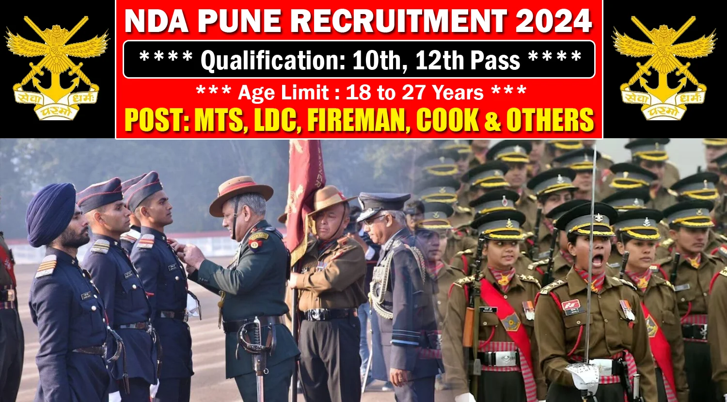 NDA Pune Group C Recruitment 2024 for 198 MTS, LDC, Fireman, and More, Check Eligibility and How to Apply