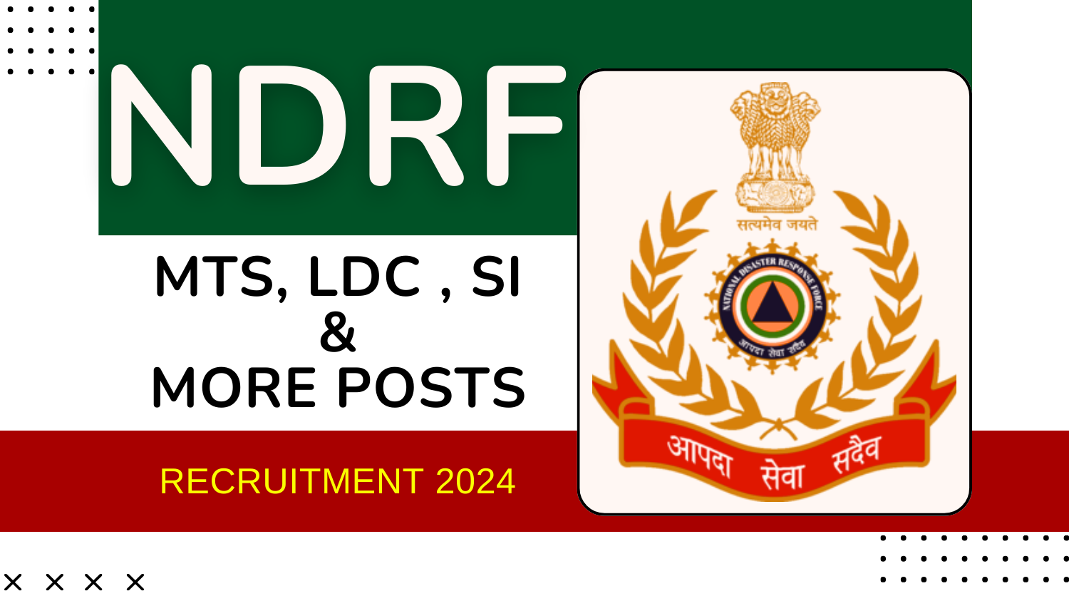 NDRF Recruitment 2024 for Various MTS, LDC, SI and More Posts