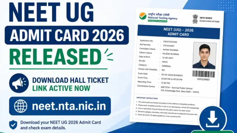 NEET UG Admit Card 2026 Released, Download Hall Ticket Link Active Now at neet.nta.nic.in 35 NEET UG Admit Card 2026