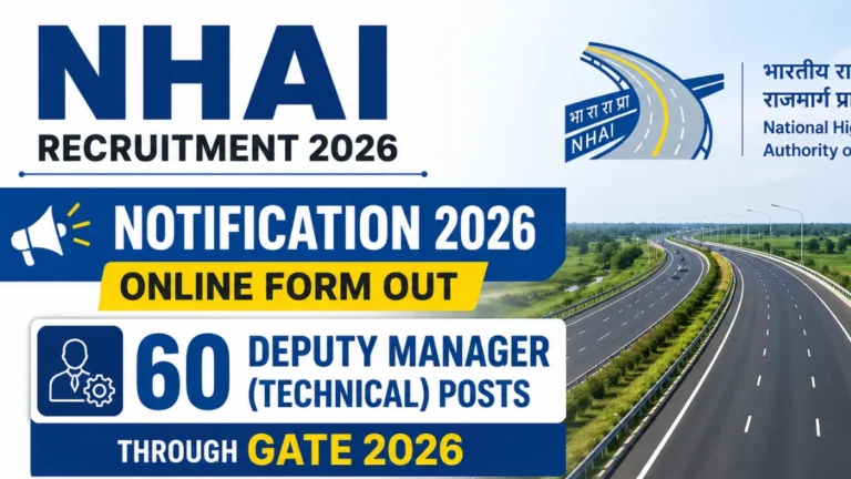 NHAI Deputy Manager (Technical) Recruitment 2026 Notification and Online Form Out for 60 Posts through GATE 2026 17 NHAI Deputy Manager (Technical) Recruitment 2026 Notification and Online Form Out for 60 Posts through GATE 2026