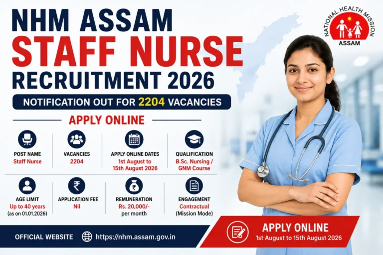 NHM Assam Staff Nurse Recruitment 2026 Notification Out for 2204 Vacancies, Apply Online 9 NHM Assam Staff Nurse Recruitment 2026 Notification Out for 2204 Vacancies, Apply Online