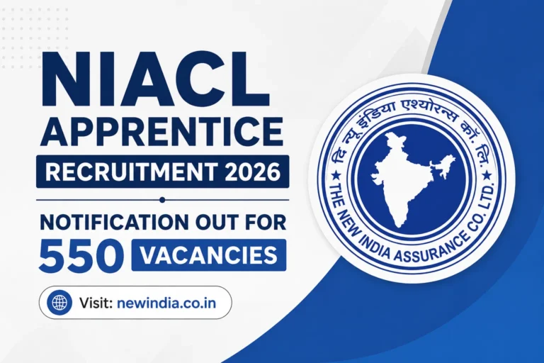 NIACL Apprentice Recruitment 2026 Notification Out for 550 Vacancies, Apply Online Begins 22 NIACL Apprentice Recruitment 2026 Notification Out for 550 Vacancies at newindia.co.in