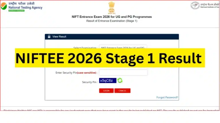 NIFTEE Result 2026 Declared, Direct NLEA UG and NIFTEE 2026 for UG and PG Programmes Stage 1 Score Card Link Active 3 NIFTEE Result 2026