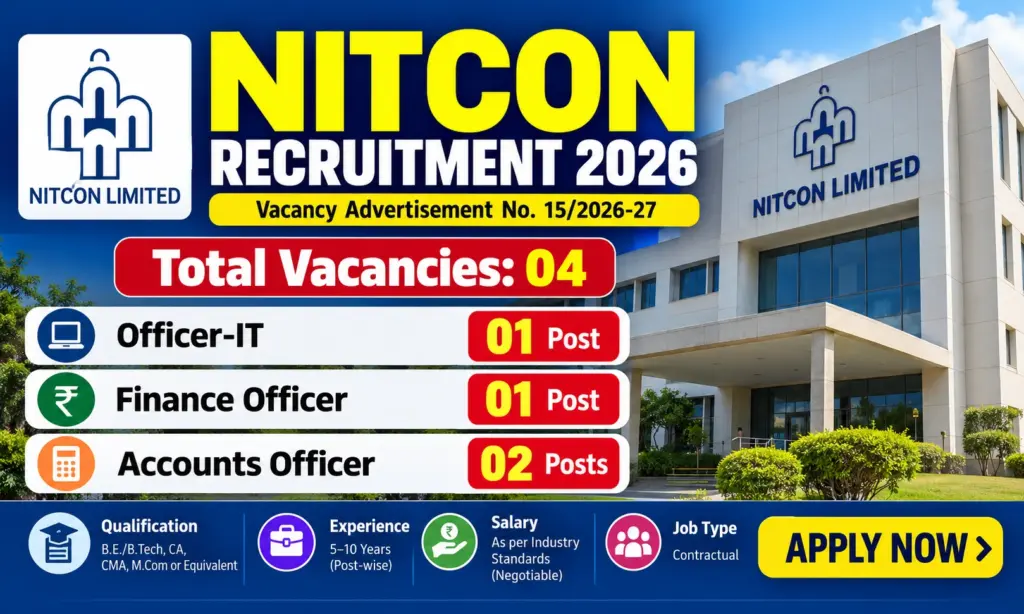 NITCON SIPCOT Recruitment 2026: Apply for Officer IT, Finance Officer & Accounts Officer Posts 1 NITCON SIPCOT Recruitment 2026: Apply for Officer IT, Finance Officer & Accounts Officer Posts