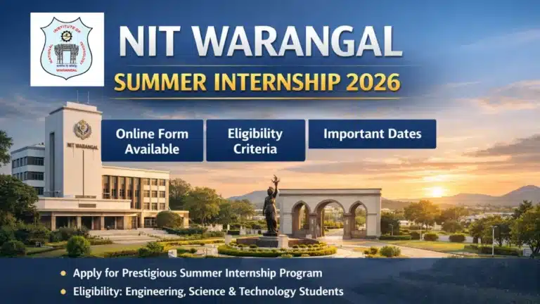 NITW Summer Internship 2026 Online Form Active, Check Eligibility and Important Dates 6 NITW Summer Internship 2026 Online Form Active