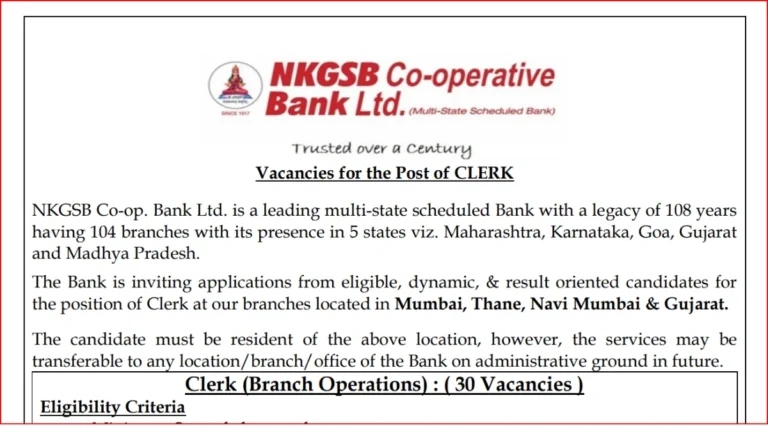 NKGSB Bank Clerk Recruitment 2026, Apply for 30 Vacancies at NKGSB Co-op Bank 8 NKGSB Bank Clerk Recruitment 2026, Apply Online for 30 Vacancies