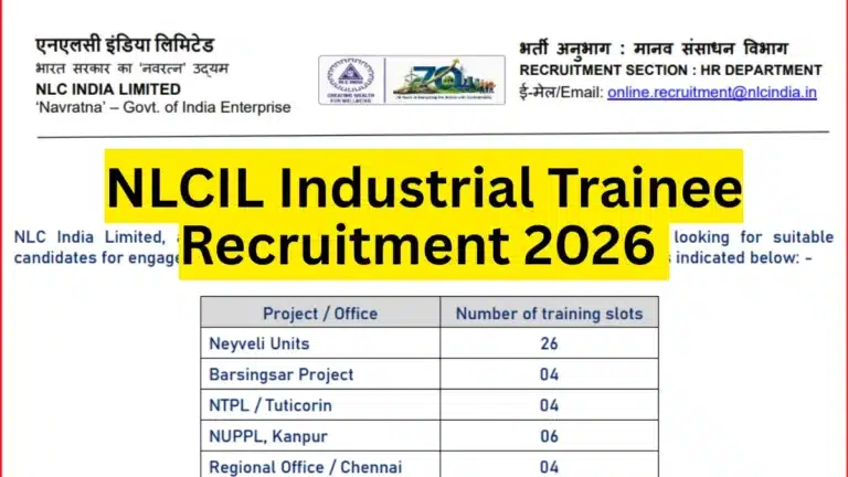 NLCIL Industrial Trainee Recruitment 2026 Notification Out @nlcindia.in, 56 Vacancies for CA/CMA Inter Pass Candidates 22 NLCIL Industrial Trainee Recruitment 2026