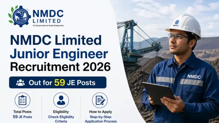NMDC Junior Engineer Recruitment Selection Process Changed for 59 JE Posts, Check details update 38 NMDC Junior Engineer Recruitment 2026