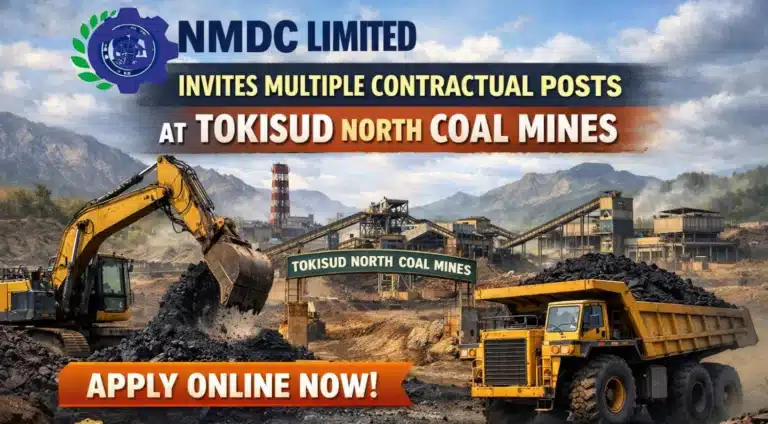 NMDC Limited Invites Multiple Contractual Posts at Tokisud North Coal Mines, Online Form 15 NMDC Limited Invites Multiple Contractual Posts at Tokisud North Coal Mines, Online Form