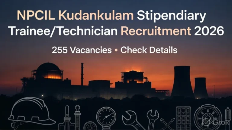NPCIL Kudankulam Stipendiary Trainee/Technician Recruitment 2026 for 255 Vacancies, Check Details 37 NPCIL Kudankulam Stipendiary Trainee/Technician Recruitment 2026