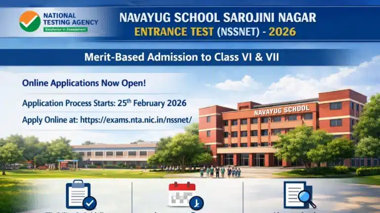 NTA NSSNET 2026 Registration Begins, Check Navayug School Class VI & VII Admission Details 20 NTA NSSNET 2026 Registration Begins