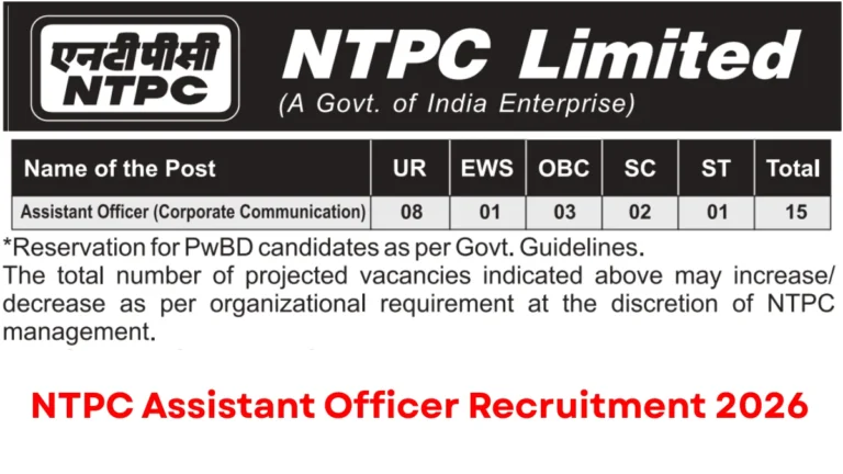 NTPC Assistant Officer (Corporate Communication) Recruitment 2026 Notification Out, Apply Online 12 NTPC Assistant Officer (Corporate Communication) Recruitment 2026 Notification Out, Apply Online