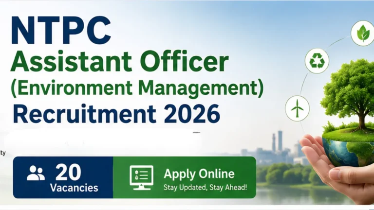 NTPC Assistant Officer Recruitment 2026 Notification Out for 20 Environment Management Vacancies 3 NTPC Assistant Officer Recruitment 2026