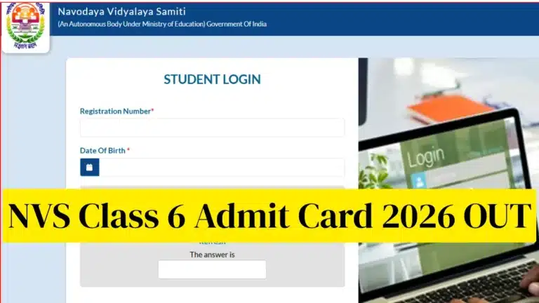 NVS Class 6 Admit Card 2026 OUT, Download Class VI JNVST (Winter Bound) 2026 Hall Ticket Now 40 NVS Class 6 Admit Card 2026 OUT, Download Class VI JNVST (Winter Bound) 2026 ll Ticket Now