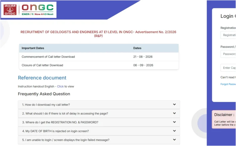 ONGC Graduate Trainee Admit Card 2026 OUT, Direct Call Letter Link Active 12 ONGC Graduate Trainee Admit Card 2026 OUT, Direct Call Letter Link Active
