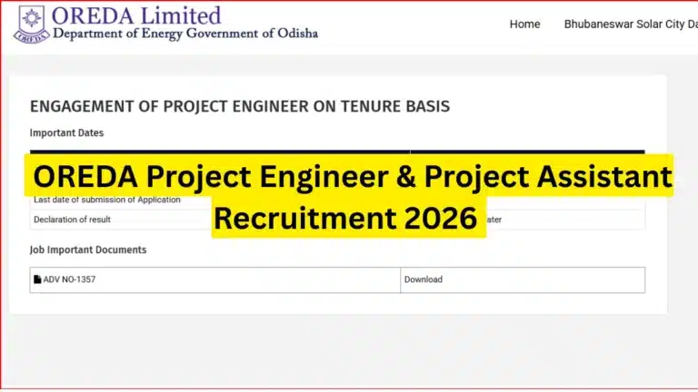 OREDA Recruitment 2026, Apply Offline for Project Engineer & Project Assistant Posts 15 OREDA Project Engineer & Project Assistant Recruitment 2026