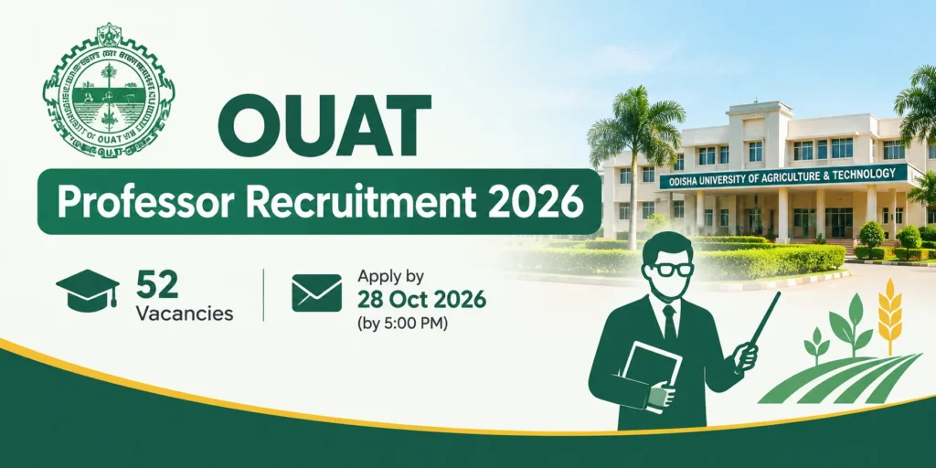 OUAT Professor Recruitment 2026 Notification Out, Apply Offline For 52 Professor & Associate Director of Research Vacancies 1 OUAT Professor Recruitment 2026 Notification Out, Apply Offline For 52 Professor & Associate Director of Research Vacancies