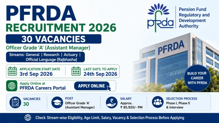 PFRDA Grade A Recruitment 2026 Notification Out, 30 Assistant Manager Posts, Check Salary & Selection Process 17 PFRDA Grade A Recruitment 2026 Notification Out, 30 Assistant Manager Posts, Check Salary & Selection Process