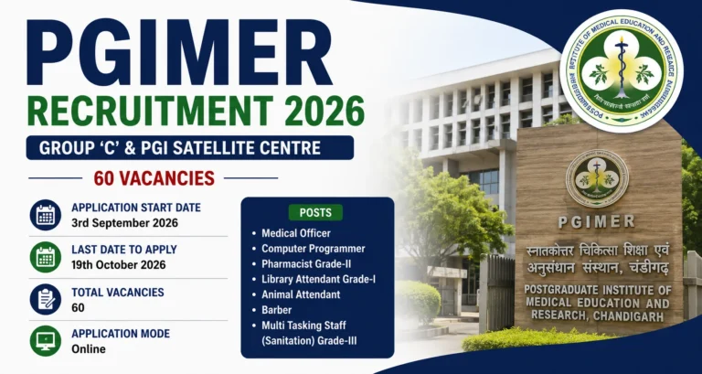 PGIMER Recruitment 2026 Notification Out For 60 Group A, B & C Vacancies, Apply Online Now 14 PGIMER Recruitment 2026 Notification Out For 60 Group A, B & C Vacancies, Apply Online