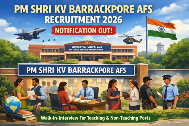 PM Shri KV Barrackpore AFS Recruitment 2026 Notification Out, Walk-in-Interview For Teaching & Non-Teaching Posts 40 PM Shri KV Barrackpore AFS Recruitment 2026