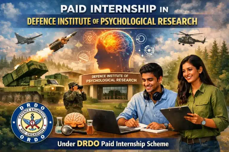 Paid Internship in Defence Institute of Psychological Research under paid internship scheme of DRDO 31 Paid Internship in Defence Institute of Psychological Research