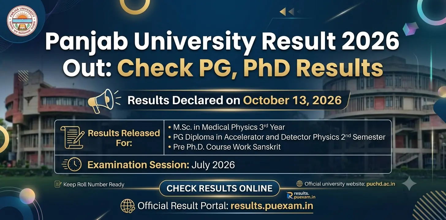 Panjab University Result 2026 Out: Check PG, PhD Results 1 Panjab University Result 2026 Out Check PG, PhD Results