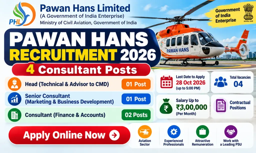 Pawan Hans Recruitment 2026: Apply for Head and Consultant Posts 1 Pawan Hans Recruitment 2026: Apply for Head and Consultant Posts