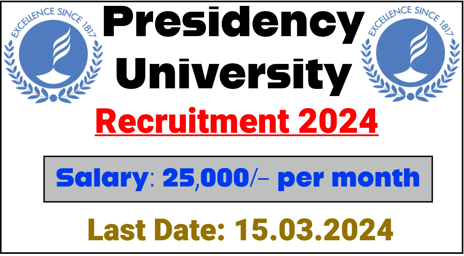 Presidency University Recruitment 2024