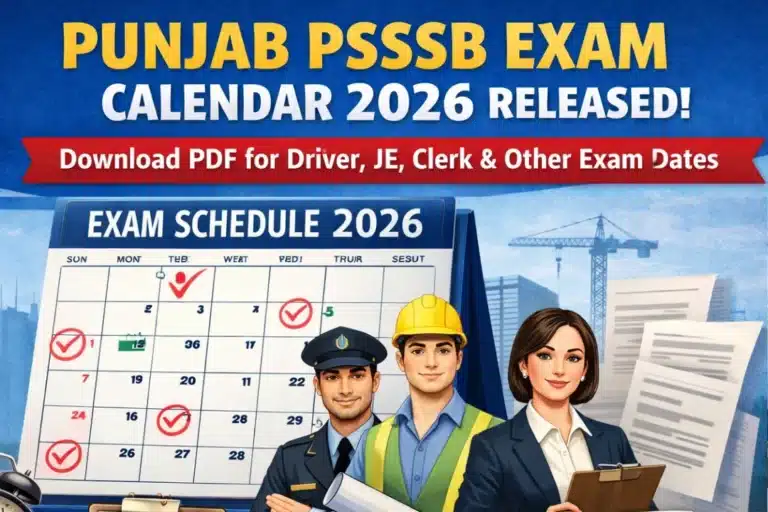 Punjab PSSSB Exam Calendar 2026 Released, Download PDF for Driver, JE, Clerk & Other Exam Dates 8 Punjab PSSSB Exam Calendar 2026 Released Download PDF for Driver JE Clerk Other Exam Dates
