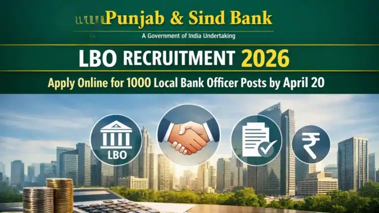 Punjab and Sind Bank LBO Recruitment 2026, Apply Online and Check Eligibility for 1000 Local Bank Officer Posts 31 Punjab Sind Bank LBO recruitment 2026