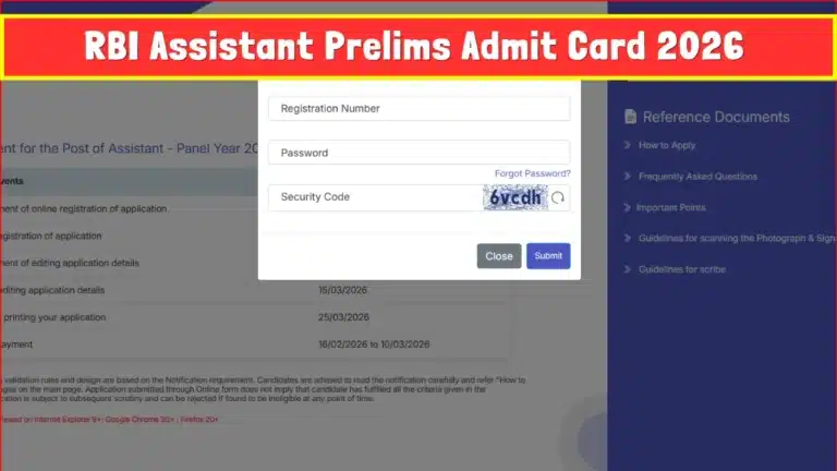 RBI Assistant Prelims Admit Card 2026 Released, Download Hall Ticket PDF Link Active @rbi.org.in 23 RBI Assistant Prelims Admit Card 2026