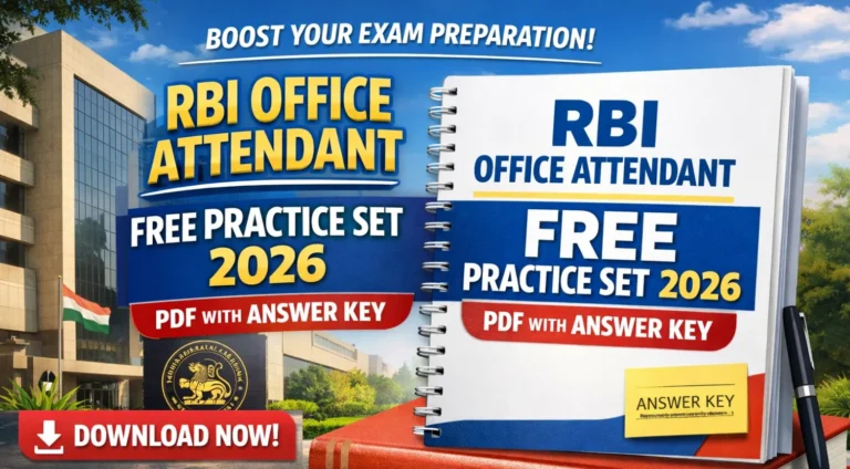 RBI Office Attendant Free Practice Set 2026 PDF with Answer Key