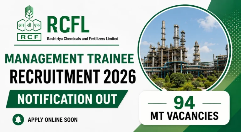 RCFL MT Recruitment 2026 for 94 Management Trainee vacancies, Apply Online 16 RCFL MT Recruitment 2026 Notification Out for 94 Management Trainee vacancies