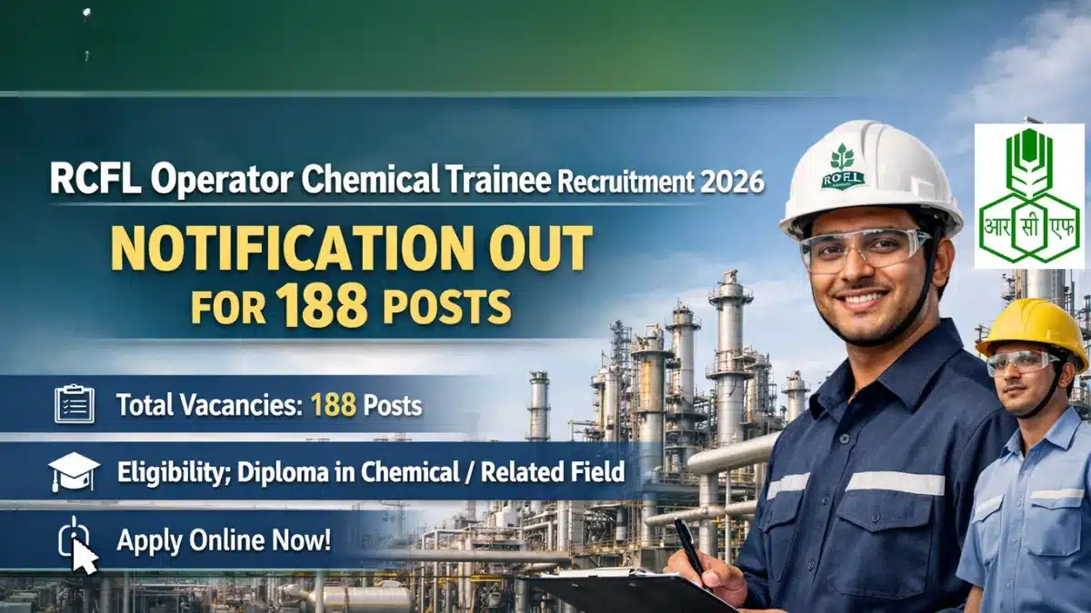 Northwest Rcfl RCFL Operator Chemical Trainee Recruitment 2026 Notification Out for ...