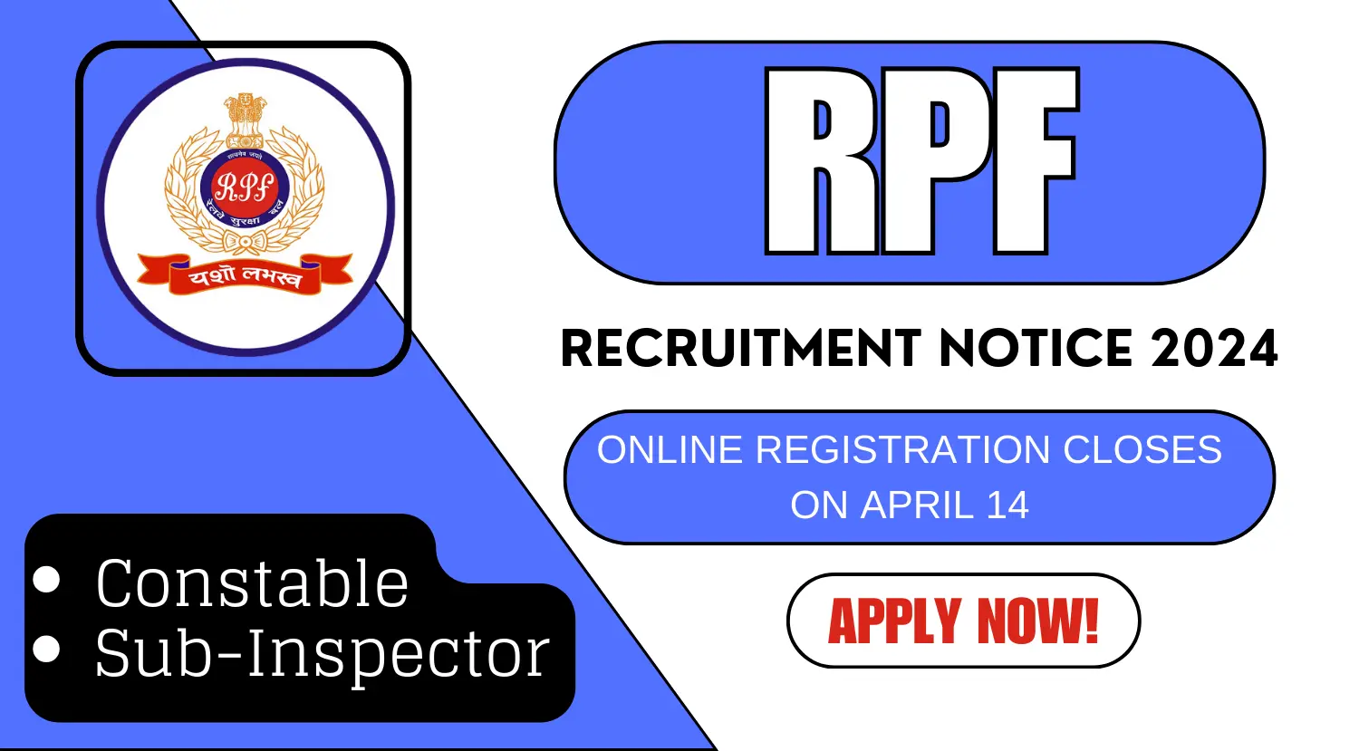 RPF Recruitment Online Registration Closes on April 14 Apply Now