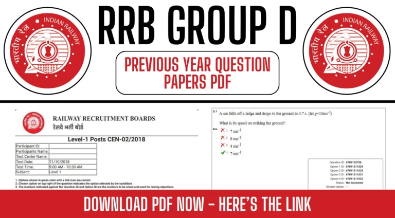 RRB Group D Previous Year Question Papers PDF