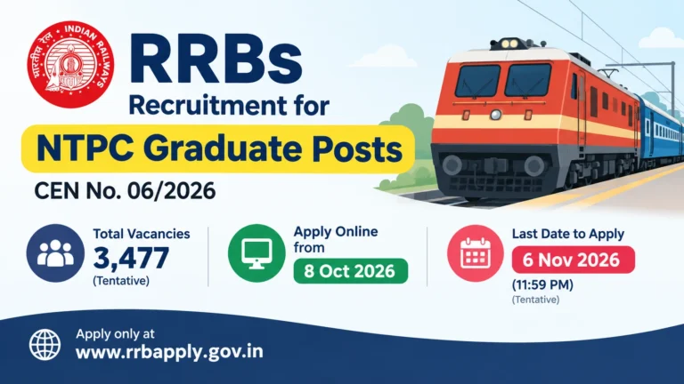 RRB NTPC Graduate Recruitment 06/2026 Notification Out For 3477 Vacancies 24 RRB NTPC Graduate Recruitment 062026 Notification Out For 3477 Vacancies