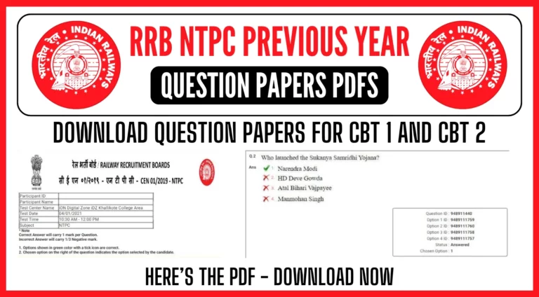RRB NTPC Previous Year Question Papers PDFs