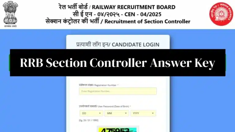 RRB Section Controller Answer Key