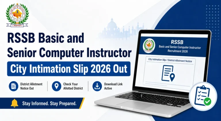 RSSB Basic and Senior Computer Instructor Admit Card 2026 Out, Exam City, Hall Ticket Link Active 7 RSSB Basic and Senior Computer Instructor