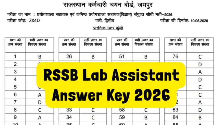 RSSB Lab Assistant Answer Key 2026 Out, Download Science and Geography Official Solutions PDF 30 RSSB Lab Assistant Answer Key 2026