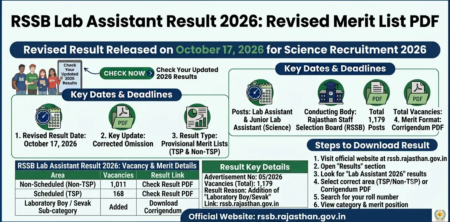 RSSB Lab Assistant Result 2026: Revised Merit List PDF 1 RSSB Lab Assistant Result 2026 Revised Merit List PDF