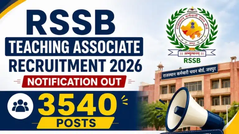 Rajasthan RSSB Teaching Associate Recruitment 2026 Notification Out for 3540 Posts, Online Form for Raj-CES 39 RSSB Teaching Associate Recruitment 2026 Notification Out for 3540 Posts, Online Form for Raj-CES