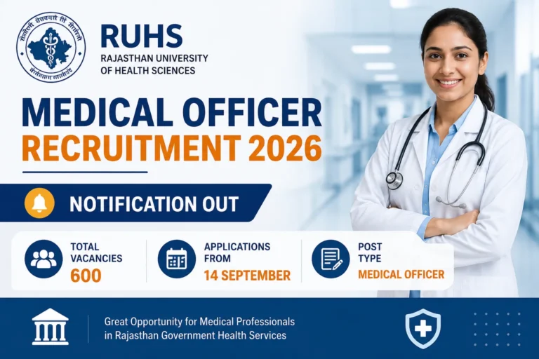 RUHS Medical Officer Recruitment 2026 Notification Out For 600 Posts, Apply Online From 14 September 9 RUHS Medical Officer Recruitment 2026 Notification Out For 600 Posts, Applications From 14 September