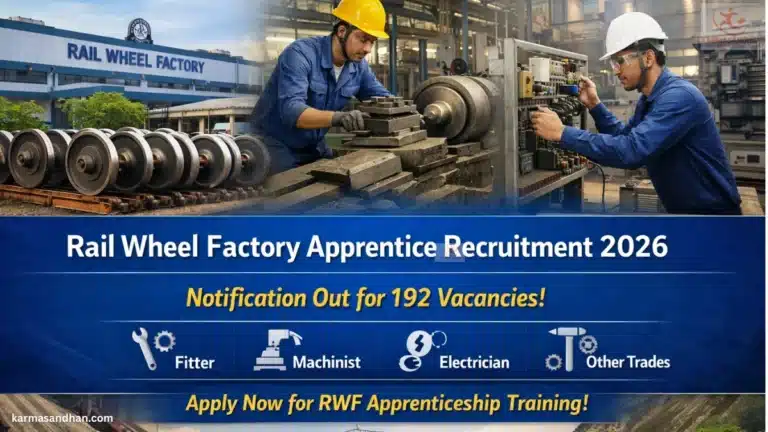 Rail Wheel Factory Apprentice Recruitment 2026 Notification Out for 192 Vacancies in Fitter, Machinist, Electrician and Other Trades 7 Rail Wheel Factory Apprentice Recruitment 2026